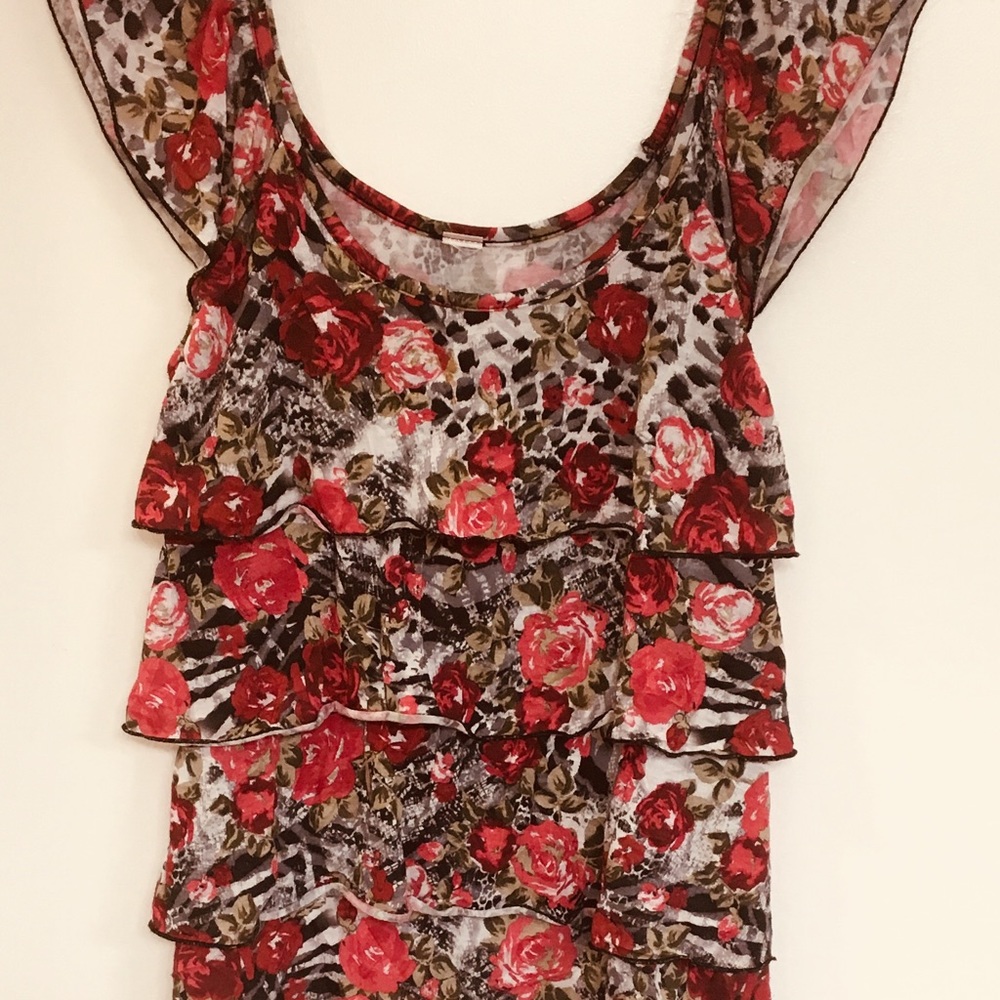 Flowered Blouse Ruffled
